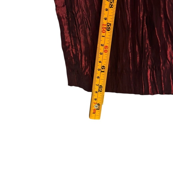 Izayla Wide Leg Short Sleeve Red Black Button Front Crinkle Tie Front Jumpsuit S - Picture 15 of 16